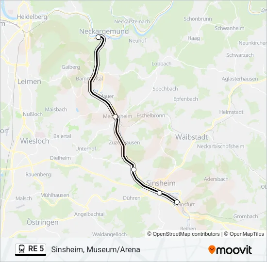 RE 5 Train Line Map