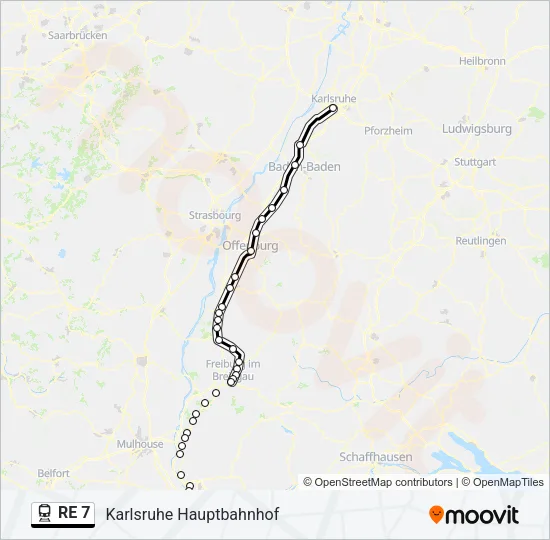 RE 7 Train Line Map