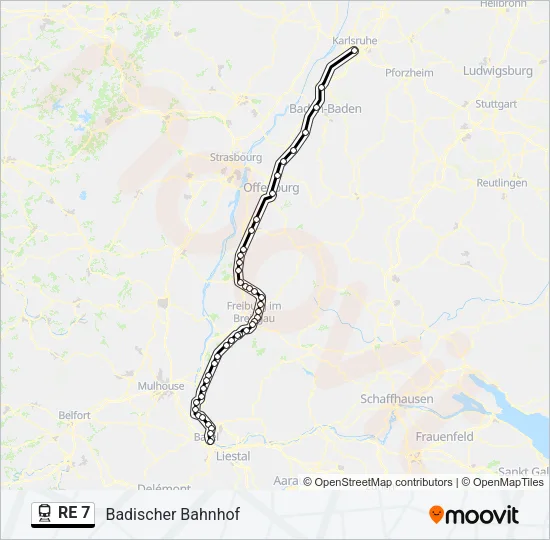 RE 7 Train Line Map
