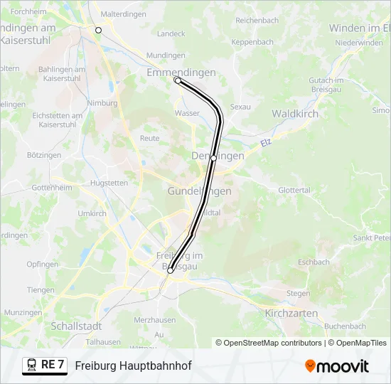 RE 7 Train Line Map