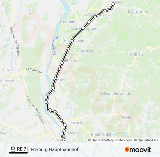 RE 7 Train Line Map