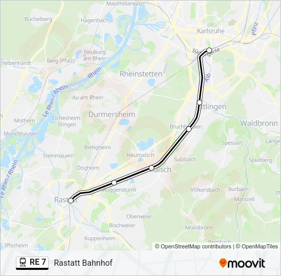 RE 7 Train Line Map