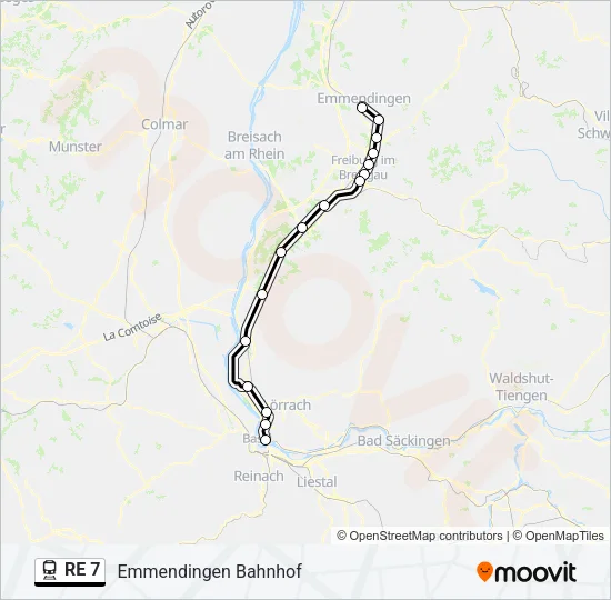 RE 7 Train Line Map