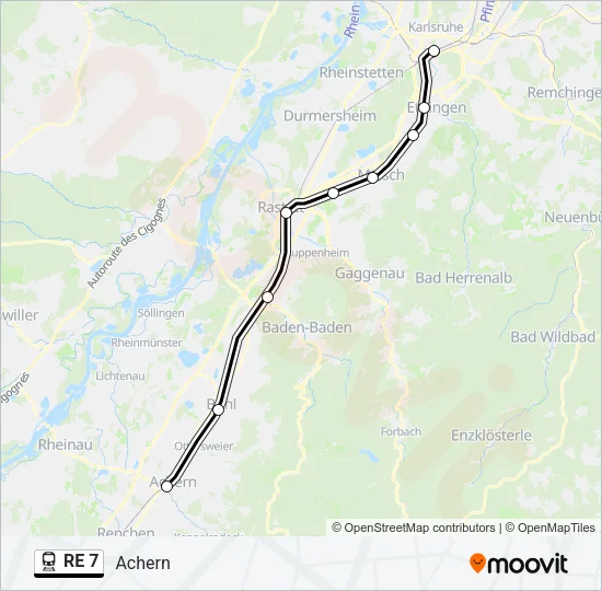 RE 7 Train Line Map