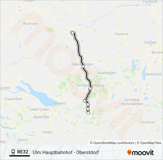 RE32 Train Line Map