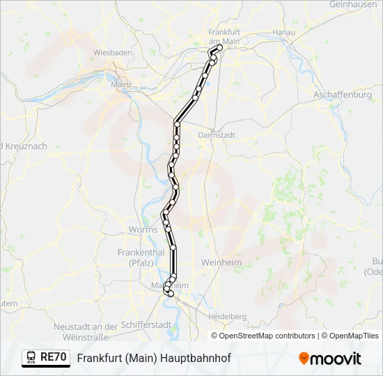 RE70 Train Line Map