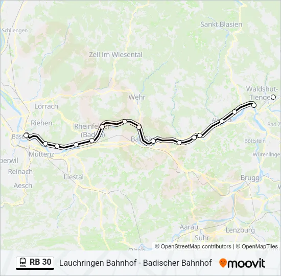RB 30 Train Line Map
