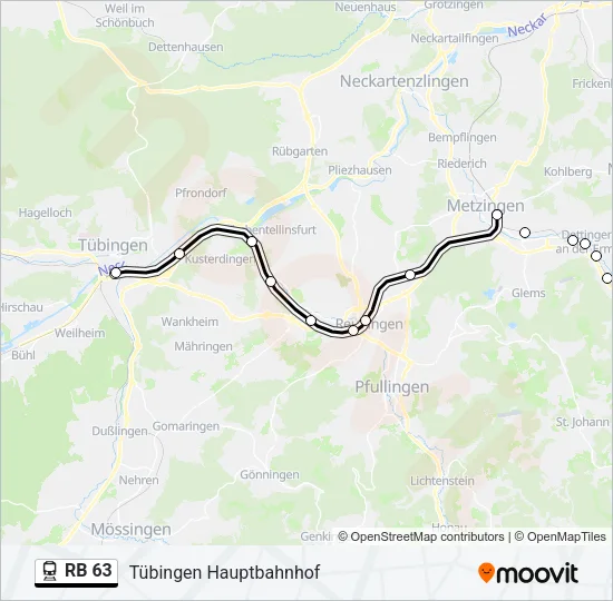 RB 63 Train Line Map