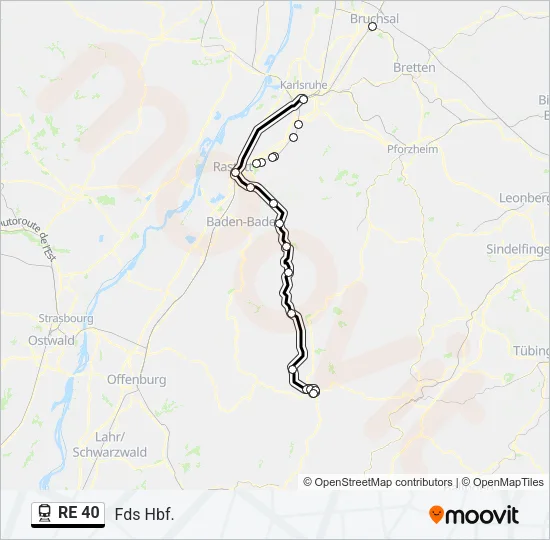 RE 40 Train Line Map