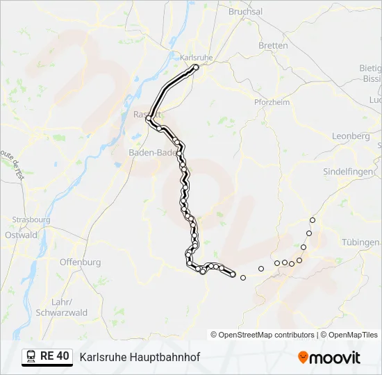RE 40 Train Line Map