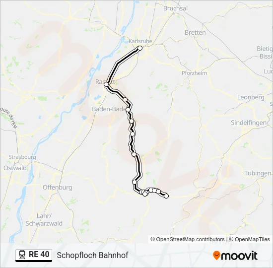 RE 40 Train Line Map