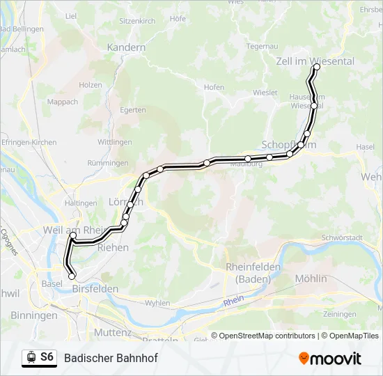 S6 Light Rail Line Map