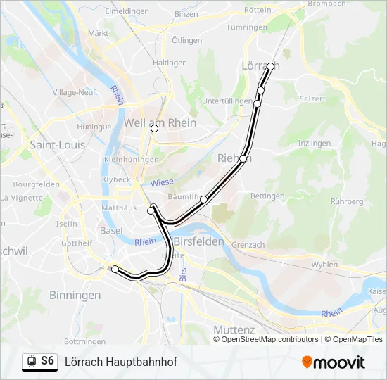 S6 Light Rail Line Map