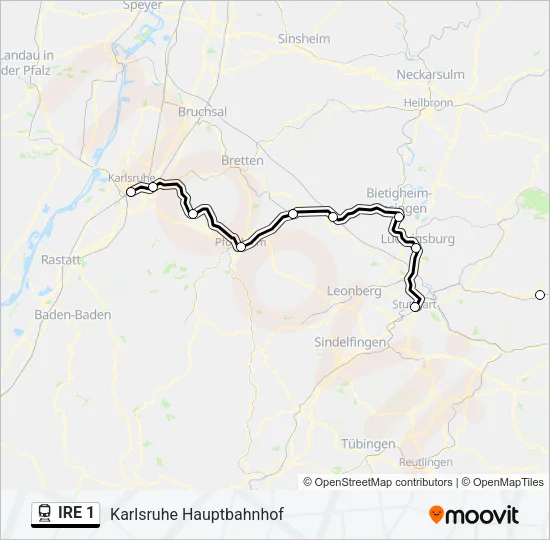 IRE 1 Train Line Map
