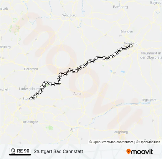 RE 90 Train Line Map