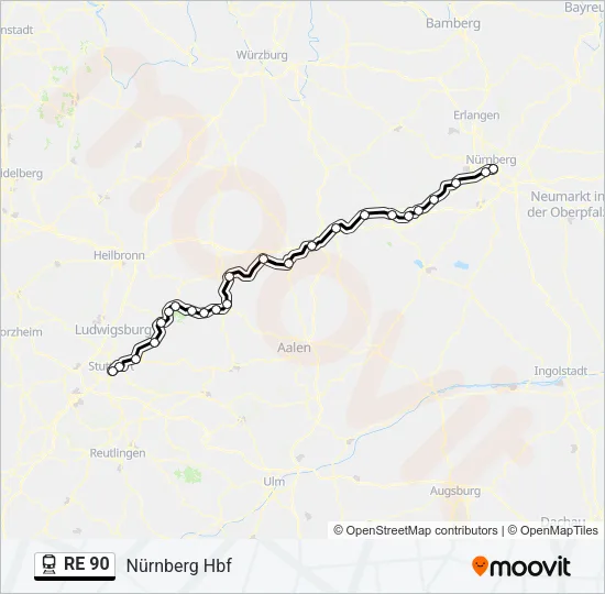 RE 90 Train Line Map