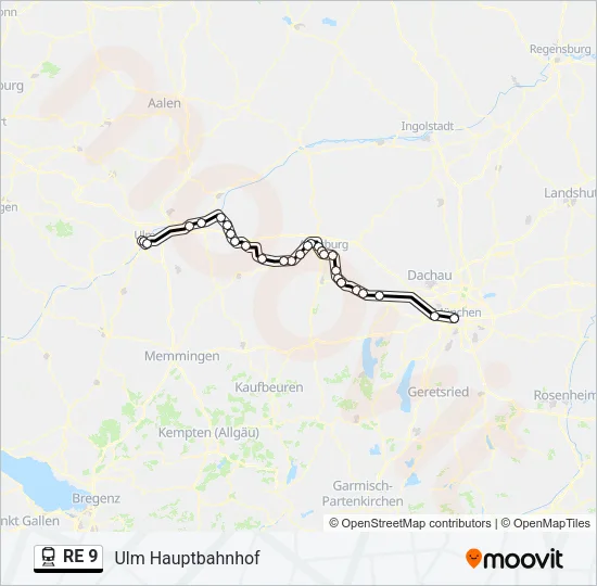 RE 9 Train Line Map