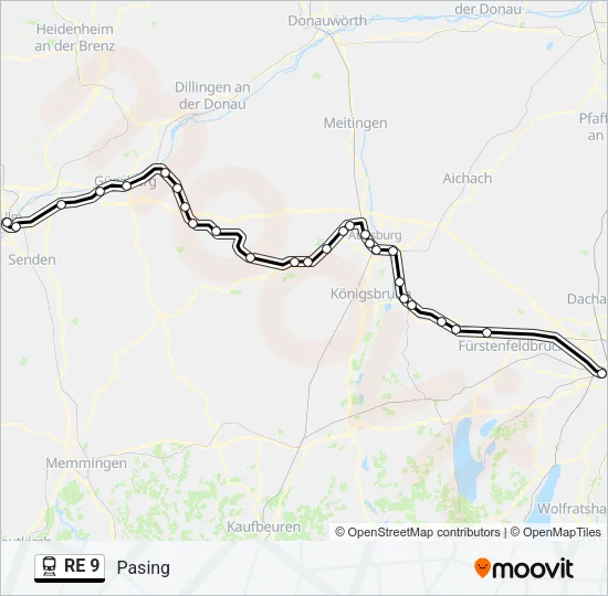 RE 9 Train Line Map