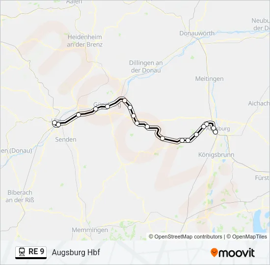 RE 9 Train Line Map
