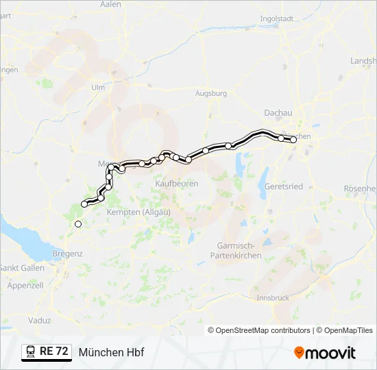 RE 72 Train Line Map