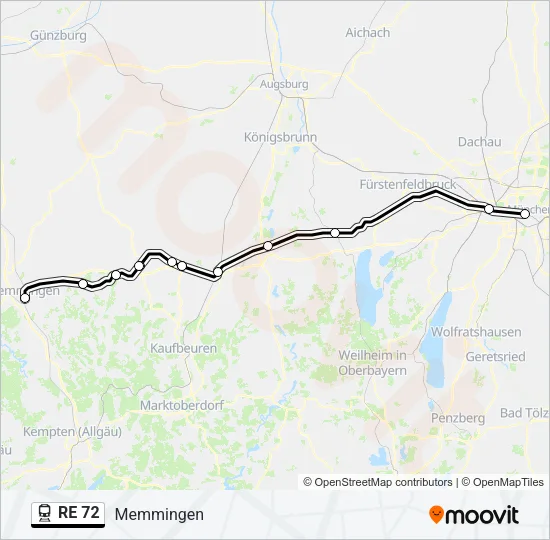 RE 72 Train Line Map