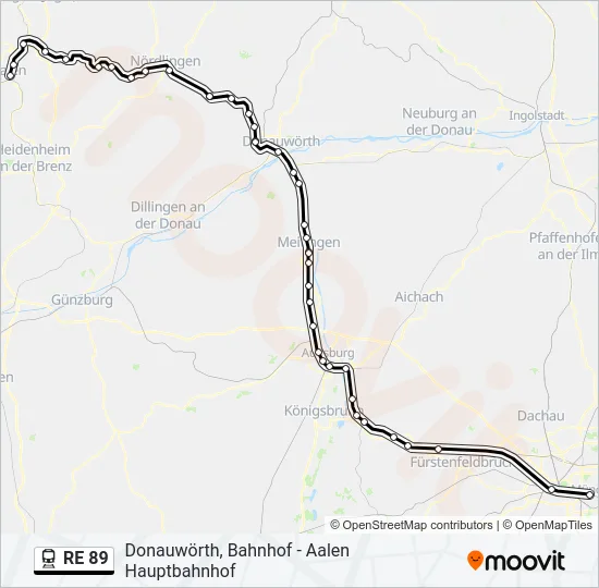 RE 89 Train Line Map