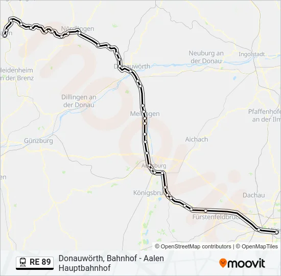RE 89 Train Line Map