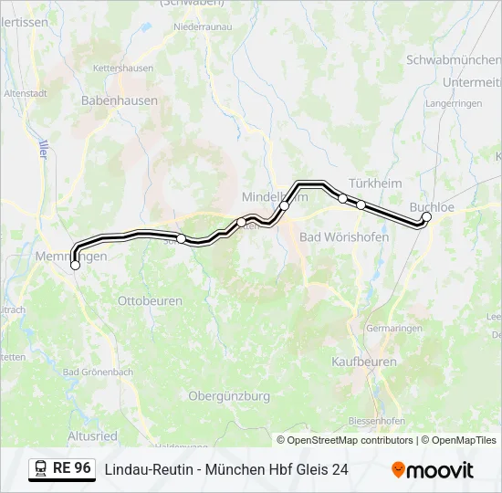 RE 96 Train Line Map