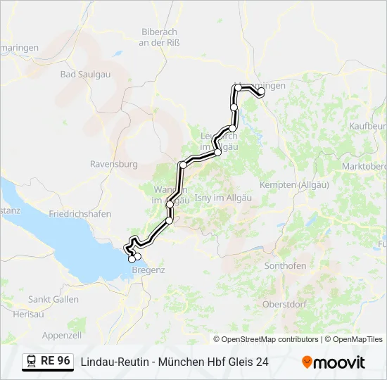 RE 96 Train Line Map