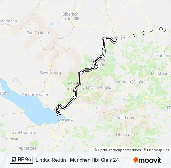 RE 96 Train Line Map