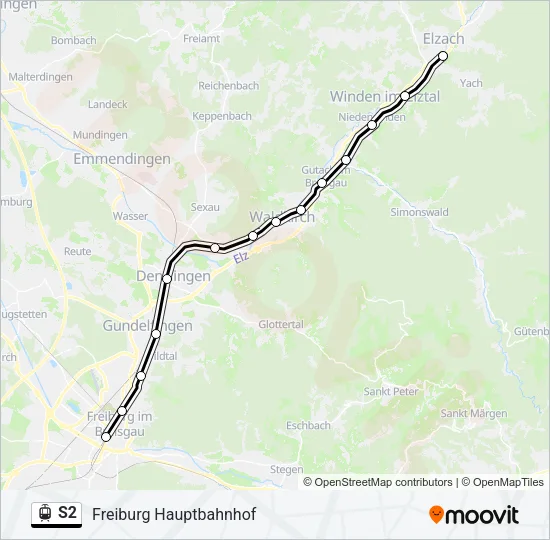 S2 Light Rail Line Map