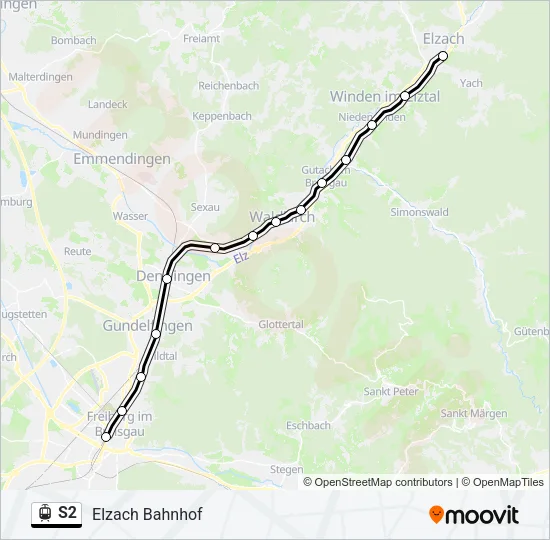 S2 Light Rail Line Map