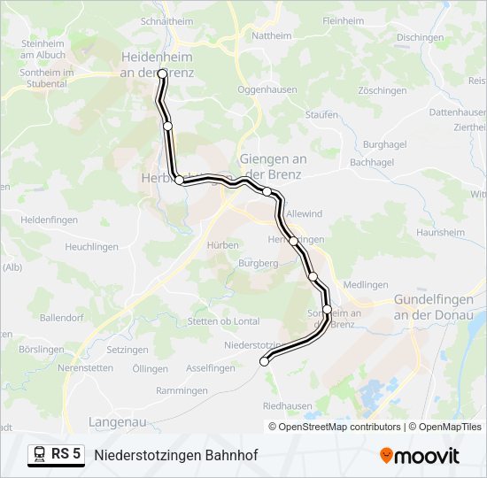 RS 5 Train Line Map