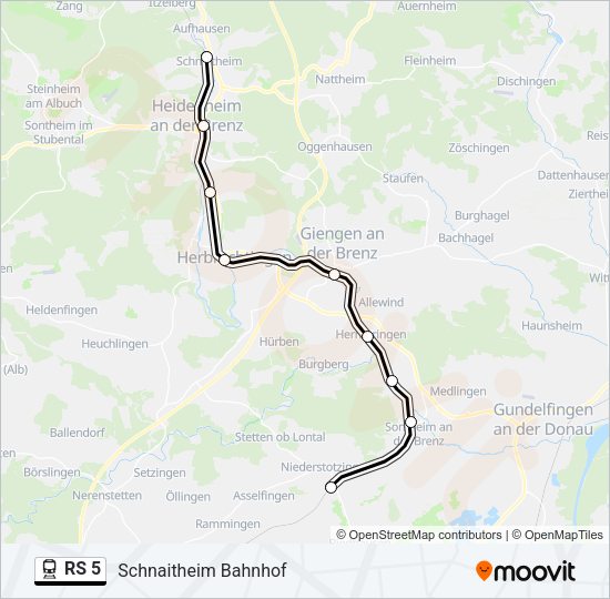 RS 5 Train Line Map