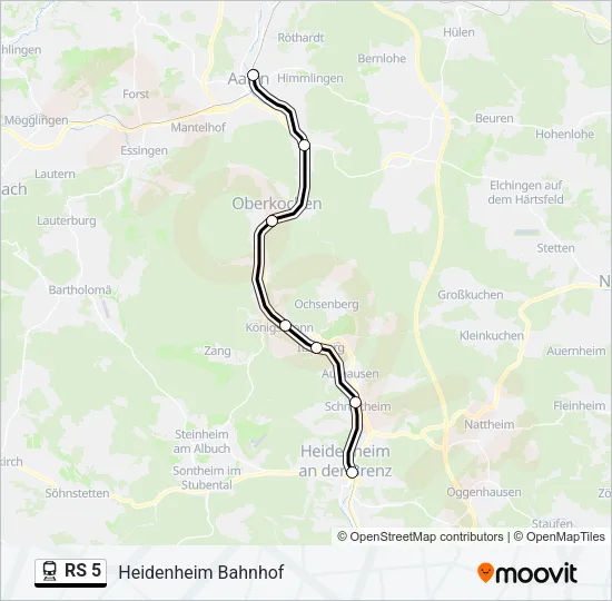RS 5 Train Line Map