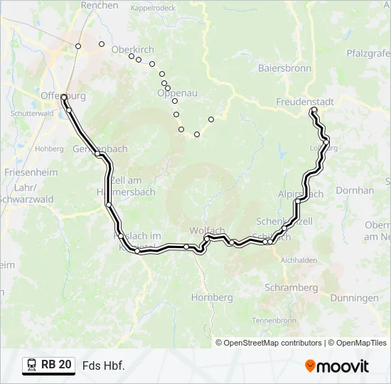RB 20 Train Line Map