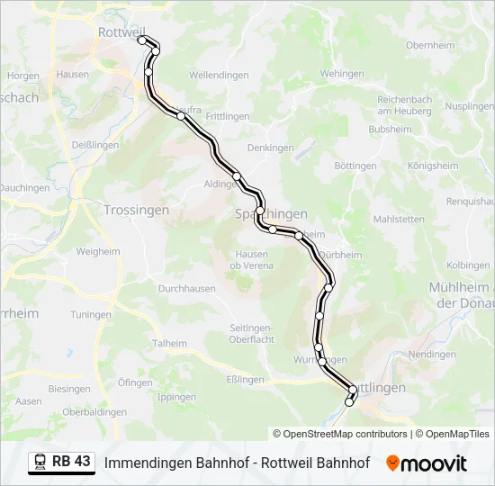 RB 43 Train Line Map