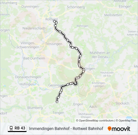 RB 43 Train Line Map