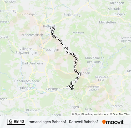 RB 43 Train Line Map
