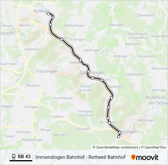 RB 43 Train Line Map
