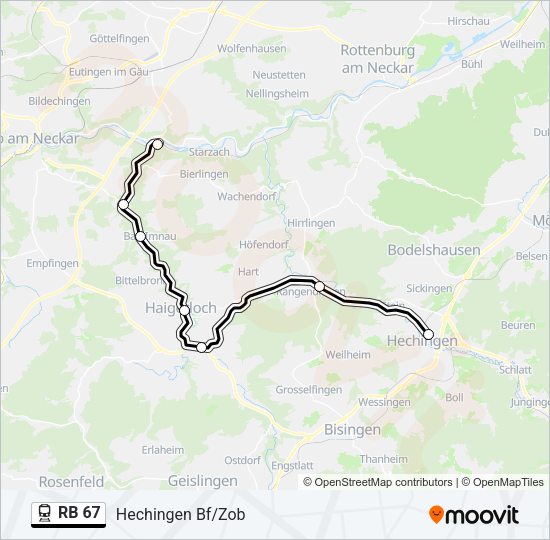 RB 67 Train Line Map