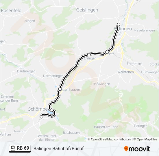 RB 69 Train Line Map