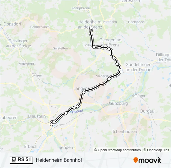 RS 51 Train Line Map