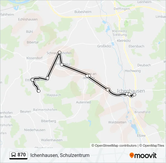870 Bus Line Map
