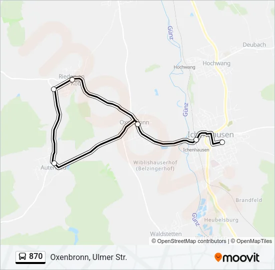 870 Bus Line Map