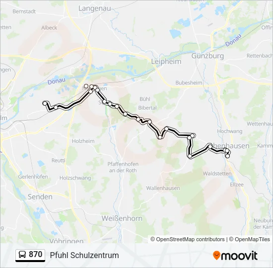 870 Bus Line Map