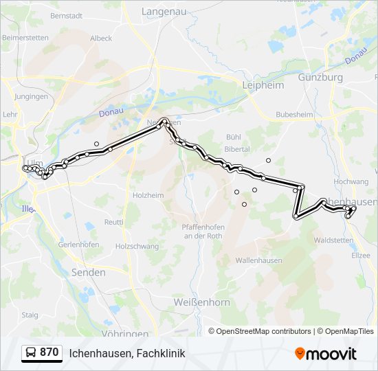 870 Bus Line Map