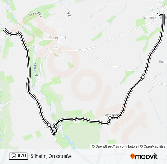 870 Bus Line Map