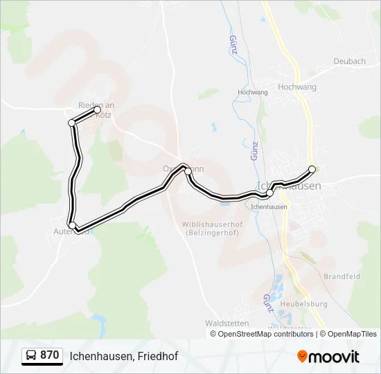 870 Bus Line Map