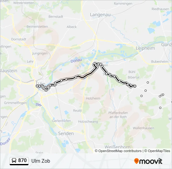 870 Bus Line Map